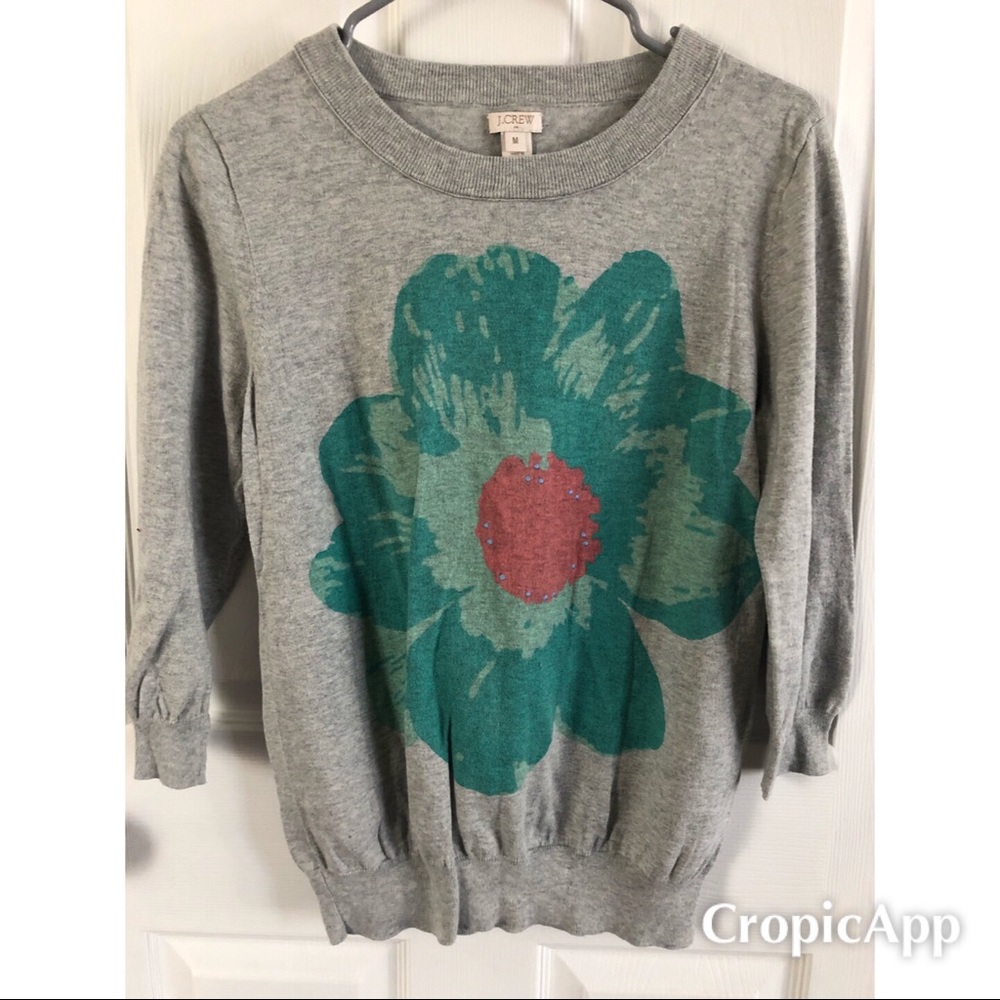 J Crew Floral Sweater